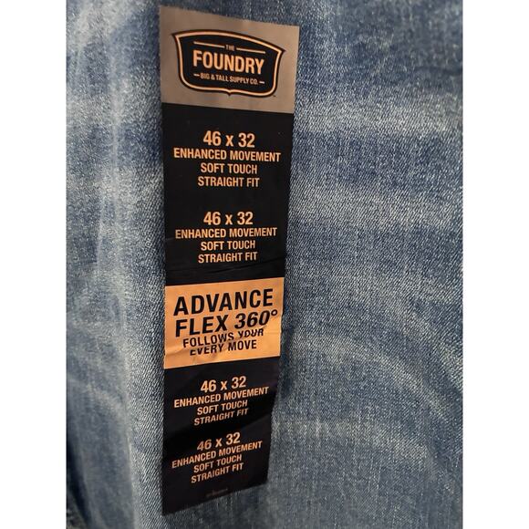 The Foundry Supply Co. flex dark blue denim jeans straight leg men size 46x32 - Picture 4 of 4